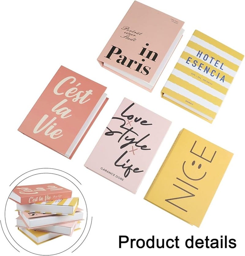 Set of 5 Foldable Decorative Books Size B for Home Office Decor and Photography Props - Image 4